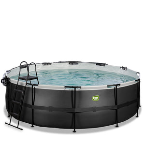 EXIT Black pool 450x122 with sand filter, dome and ladder - black