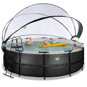 EXIT Black pool 450x122 with sand filter, dome and ladder - black