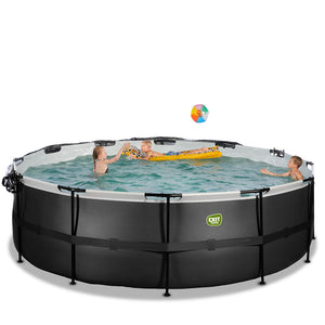 EXIT Black pool 450x122 with sand filter, dome and ladder - black