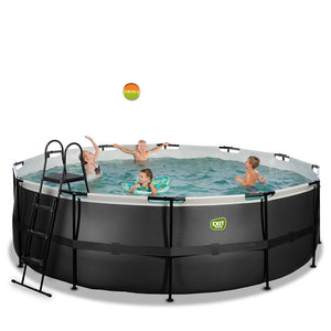 EXIT Black pool 450x122 with sand filter and ladder - black