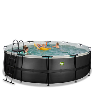 EXIT Black pool 450x122 with sand filter and ladder - black