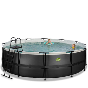 Piscina EXIT Black 488x122 amb filtre i escala - negre