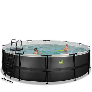 Piscina EXIT Black 488x122 amb filtre i escala - negre