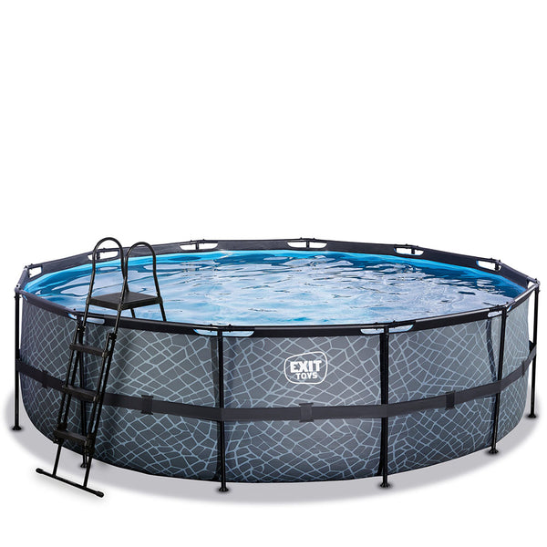 EXIT Stone pool 488x122 with sand filter and ladder - gray