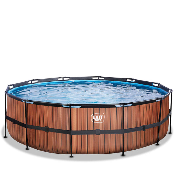 EXIT Wood pool 488x122 with sand filter and ladder - brown