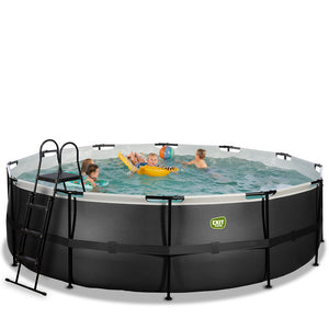 EXIT Black pool 488x122 with sand filter and ladder - black