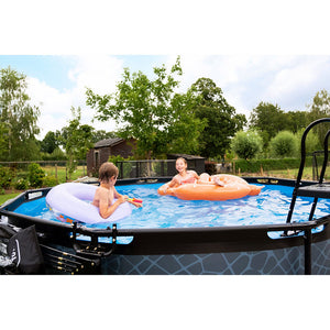 EXIT Wood 360x122 pool with sand filter and ladder - brown