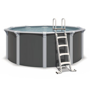 Piscina de acero elevada OSMOSE ANTRACITA 395x132 con bomba de filtración