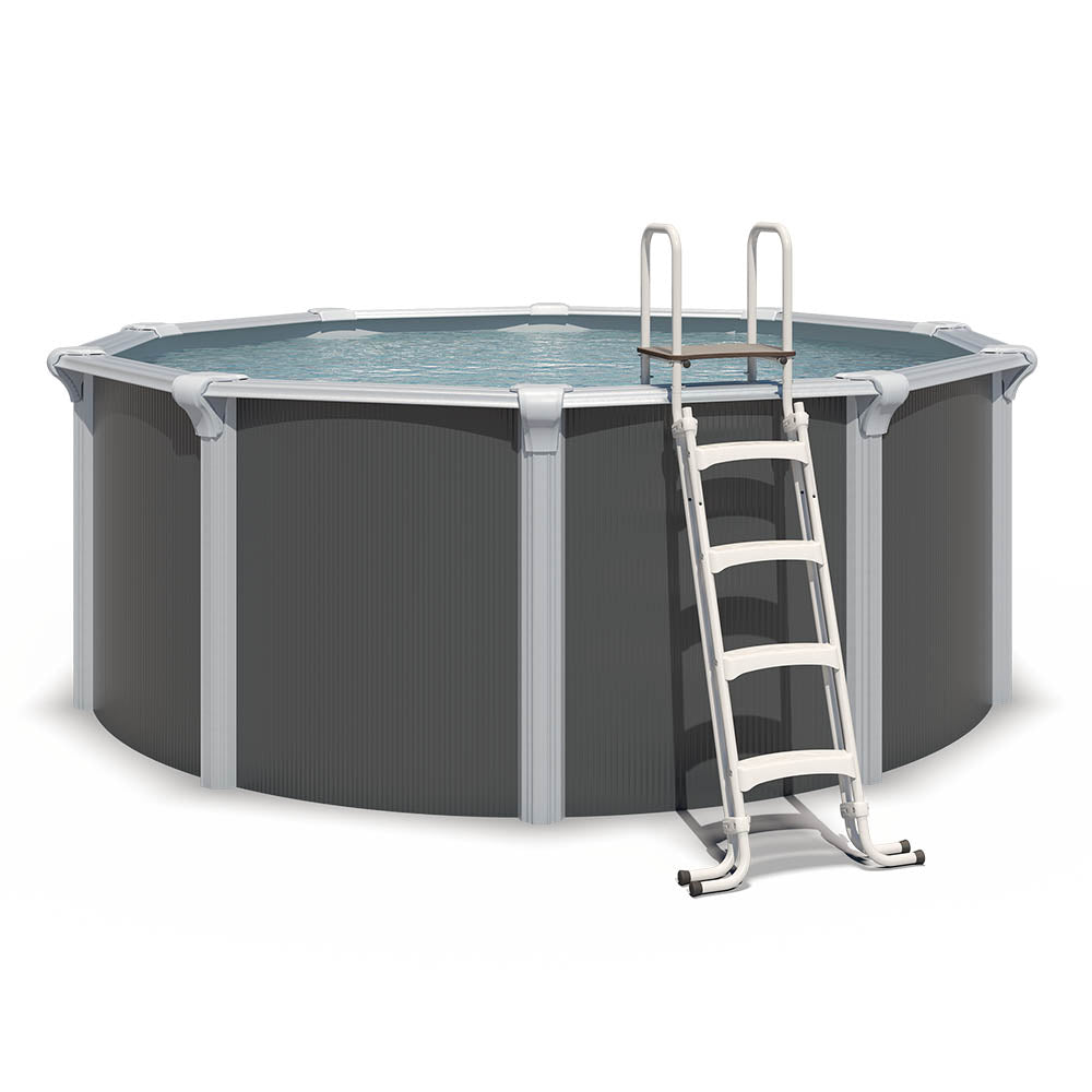 Piscina de acero elevada OSMOSE ANTRACITA 395x132 con bomba de filtración