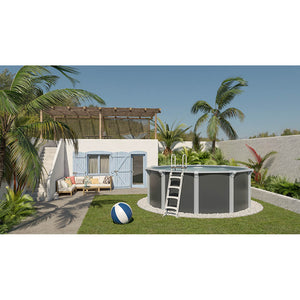 Piscina de acero elevada OSMOSE ANTRACITA 395x132 con bomba de filtración