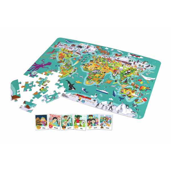 Puzzle and World Map Game 2 in 1