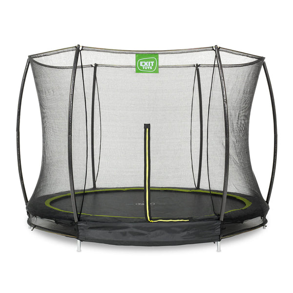 EXIT Silhouette floor trampoline ø244cm with safety net - Black