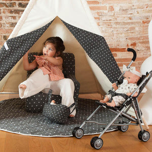 Tipi infantil beige STARS gris