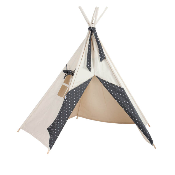 Tipi infantil beige STARS gris