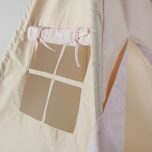 Tipi infantil beige STARS rosa