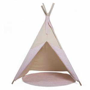 Tipi infantil beige STARS rosa