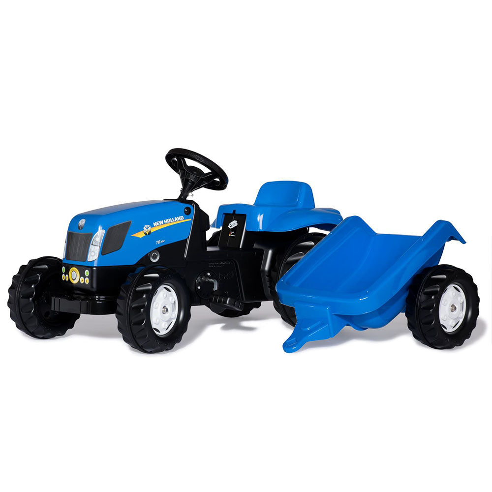 Tractor de pedales New Holland con remolque