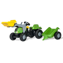 Load image into Gallery viewer, Rolly Kid pedal tractor with loader and trailer
