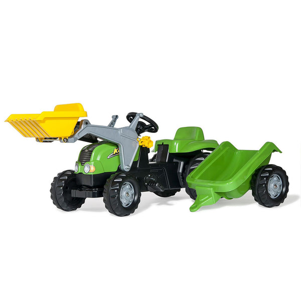 Rolly Kid pedal tractor with loader and trailer