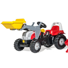 Cargar imagen en el visor de la galería, Tractor de pedales Steyr 6165 CVT con pala cargadora y remolque
