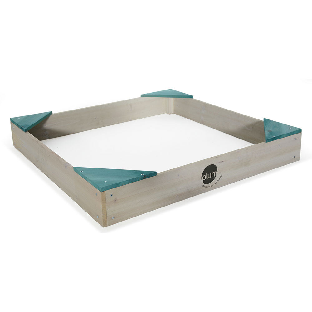 Wooden Sandbox for Kids Teal Blue