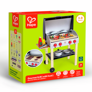 Barbacoa infantil de madera Gourmet Grill Hape con accesorios