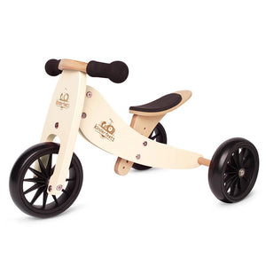 Bicicleta de equilibrio y triciclo de madera 2 en 1 Tiny Tot - Crema