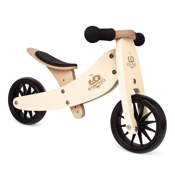 Bicicleta de equilibrio y triciclo de madera 2 en 1 Tiny Tot - Crema