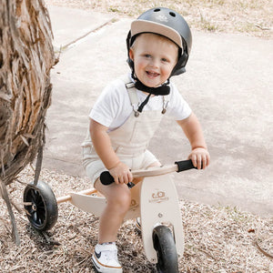 Bicicleta de equilibrio y triciclo de madera 2 en 1 Tiny Tot - Crema