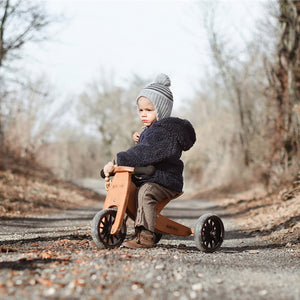 Tiny Tot 2-in-1 Wooden Balance Bike and Tricycle - Bamboo