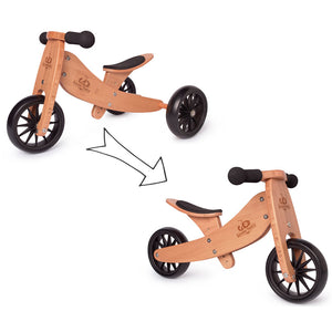 Bicicleta de equilibrio y triciclo de madera 2 en 1 Tiny Tot - Bambú