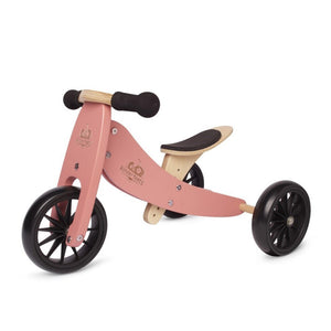 Bicicleta d'equilibri i tricicle de fusta 2 en 1 Tiny Tot - Coral