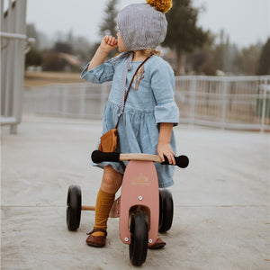 Bicicleta d'equilibri i tricicle de fusta 2 en 1 Tiny Tot - Coral
