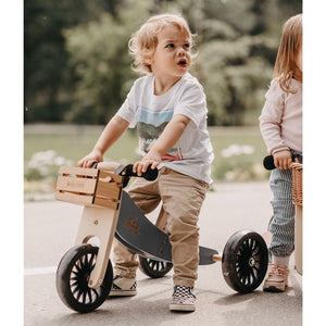 Bicicleta d'equilibri i tricicle de fusta 2 en 1 Tiny Tot Plus - Blau Pissarra