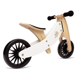 Bicicleta de equilibrio y triciclo de madera 2 en 1 Tiny Tot Plus - Blanco