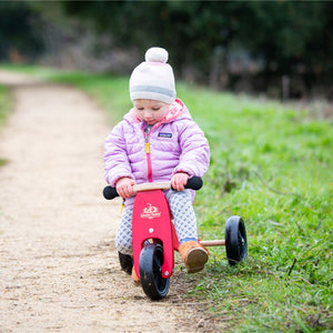 Bicicleta de equilibrio y triciclo de madera 2 en 1 Tiny Tot - Rojo