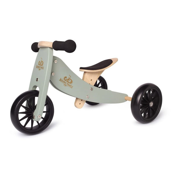 Tiny Tot 2-in-1 Wooden Balance Bike and Tricycle - Sage