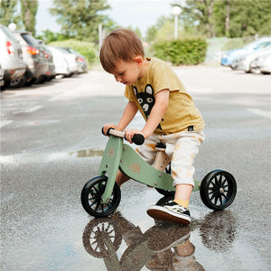 Tiny Tot 2-in-1 Wooden Balance Bike and Tricycle - Sage