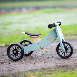 Tiny Tot 2-in-1 Wooden Balance Bike and Tricycle - Sage