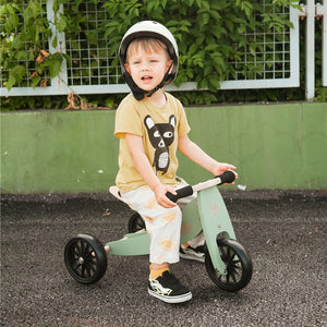 Tiny Tot 2-in-1 Wooden Balance Bike and Tricycle - Sage