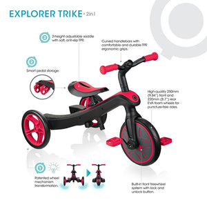 2 in 1 Trike Tricycle - Red