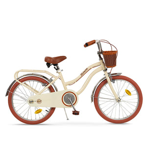 Bicicleta Infantil Vintage Beige 20", Para Niños a Partir de 6 años