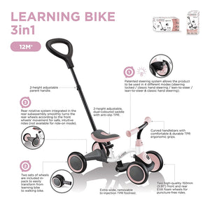 Bicicleta Learning 3IN1 - Rosa