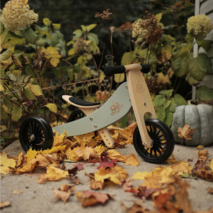 Bicicleta de equilibrio y triciclo de madera 2 en 1 Tiny Tot Plus - Salvia