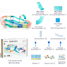 Load image into Gallery viewer, Bloques Magnéticos con Coches y Pista de Carreras - 115 piezas
