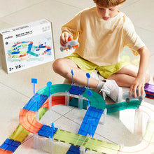 Load image into Gallery viewer, Bloques Magnéticos con Coches y Pista de Carreras - 115 piezas

