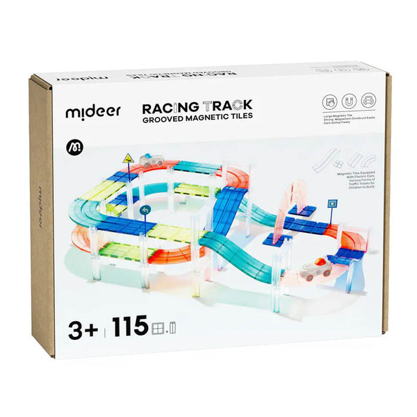 Bloques Magnéticos con Coches y Pista de Carreras - 115 piezas