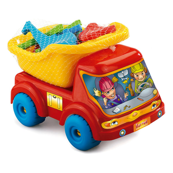 Toy truck with building blocks