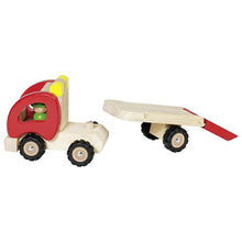 Carregar imagem no visualizador da galeria, Camión de Juguete con Remolque para Coches de Madera Goki
