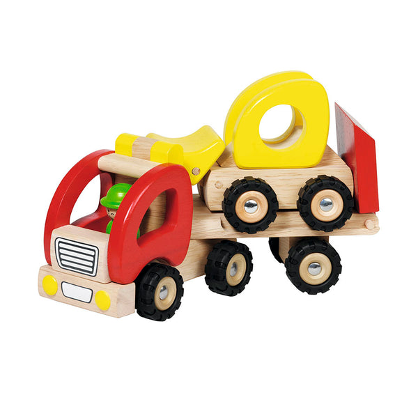 Camión de Juguete con Remolque para Coches de Madera Goki
